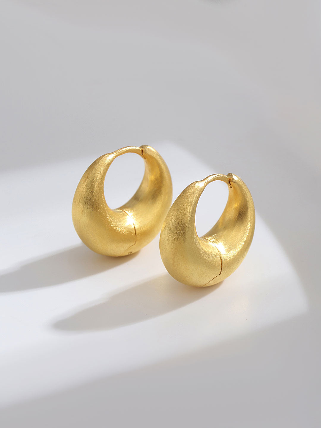 Half Moon Gold Hoop Earring